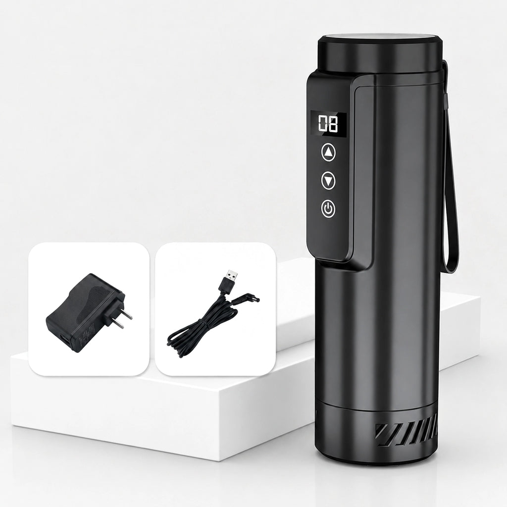 The Pepkase Cooler in black with feature callouts and dimensions
